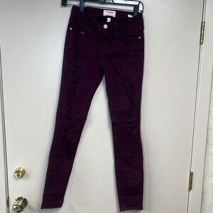 Frame Women's Le Skinny De Jeanne Jeans Size 25 Distressed High Rise Black